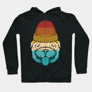 Dog Retro Pug Hat Hoodie